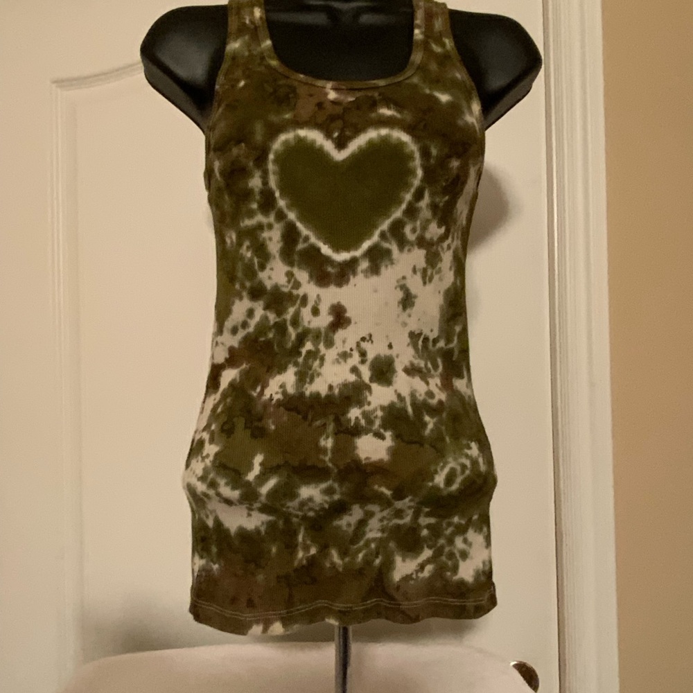 Otomix Sexy, Tie Dye Camo tank top with heart. Size Medium